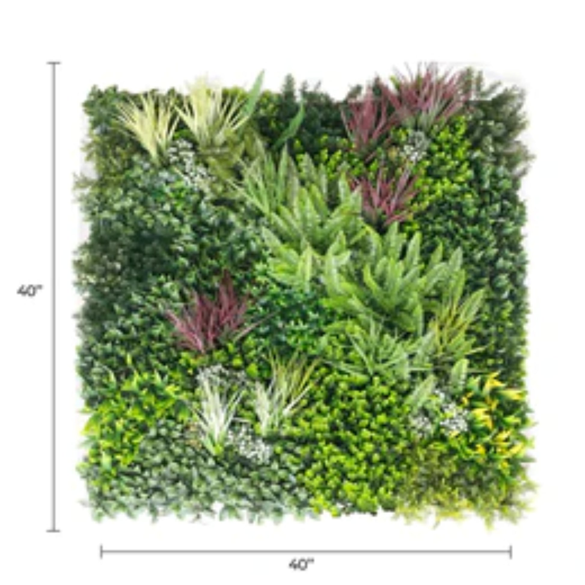 UV-resistant commercial artificial urban greenery panel with dimensions