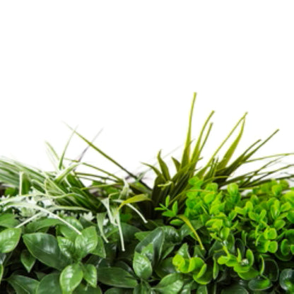 Close-up of modern foliage on Urban Greenery artificial green wall