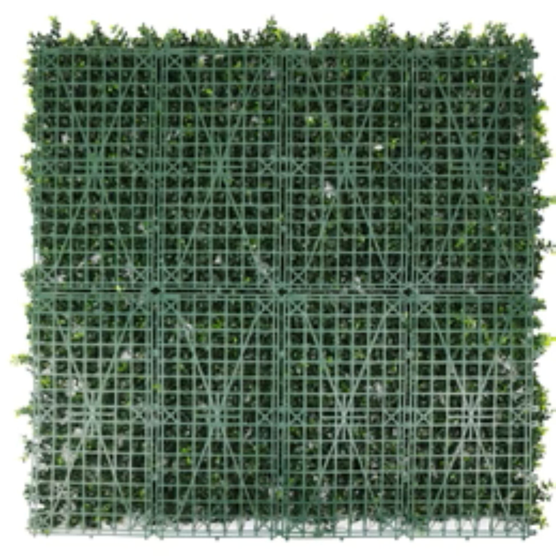 commercial-grade artificial boxwood wall panel back view