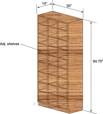“Dimensional blueprint of hat display bin illustrating structure, cubby spacing, and full unit dimensions for manufacturing or installation.