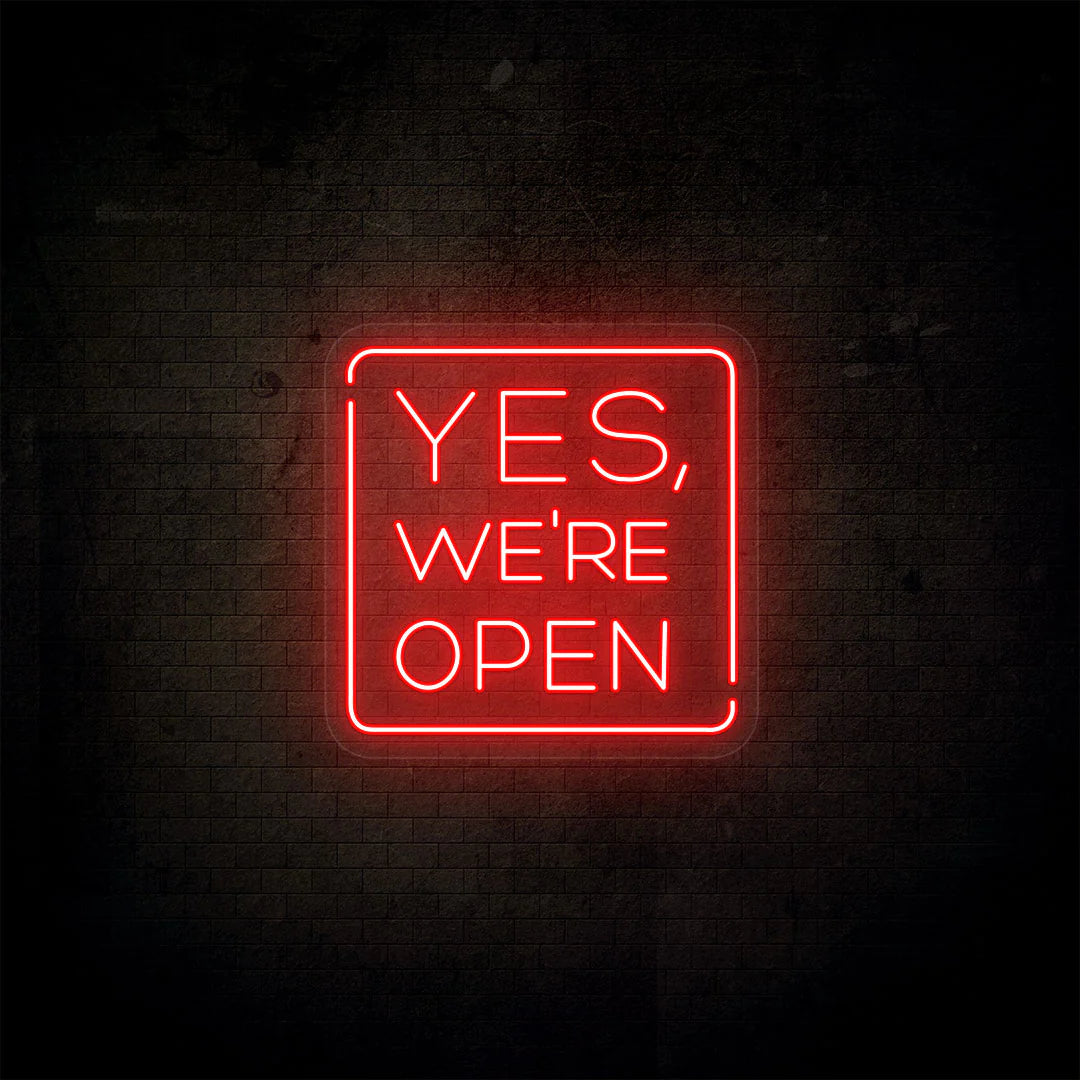 Attract customers with the Yes, We’re Open Neon Sign—bright, durable LED wall light for cafés, shops, and restaurants. Energy-efficient and easy to install.