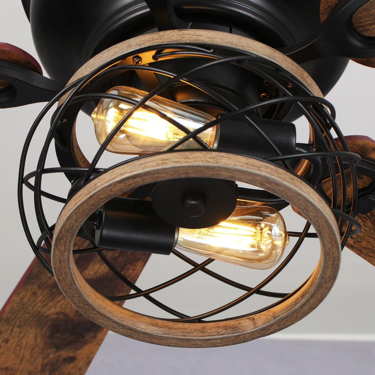 48-inch flush-mount ceiling fan with dual E26 lights and five reversible blades