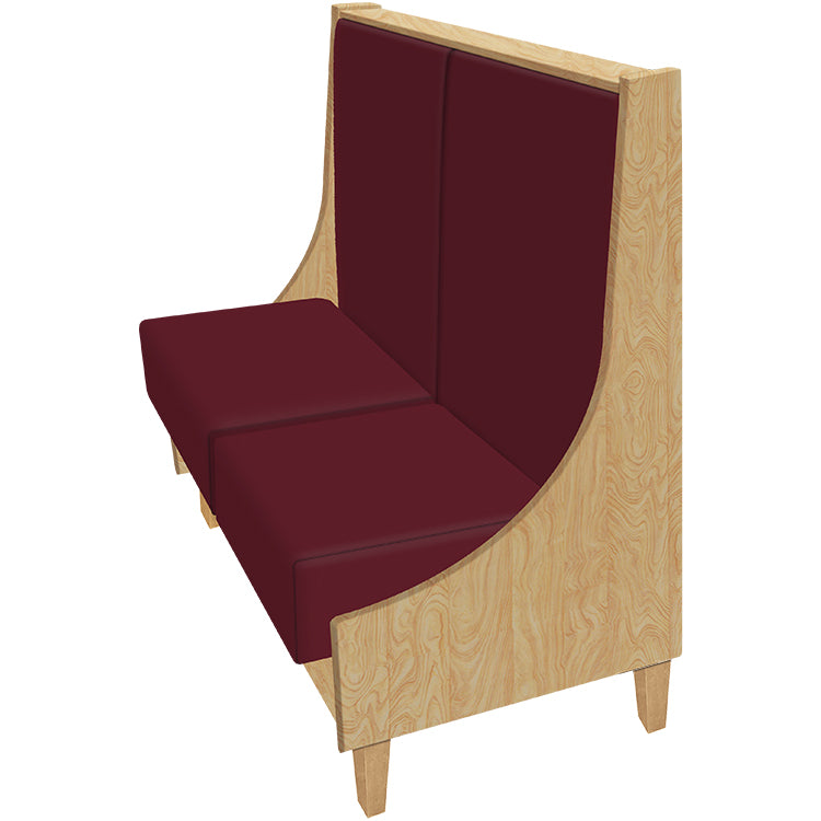 Baldwin booth with reversible seat cushions and durable wood frame