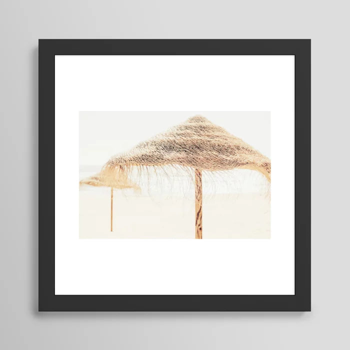 Beach Dreams III coastal photo in black frame on restaurant wall