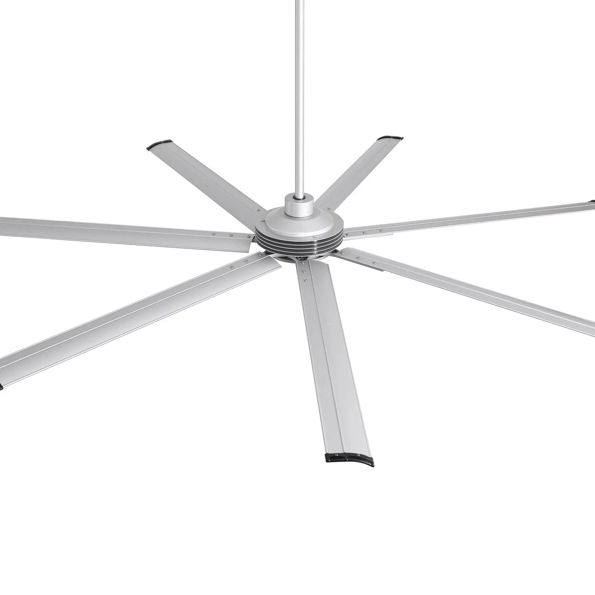 4-inch and 100-inch silver ceiling fan combining dimmable lighting, efficient airflow, and elegant metallic finish