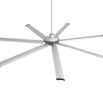 4-inch and 100-inch silver ceiling fan combining dimmable lighting, efficient airflow, and elegant metallic finish