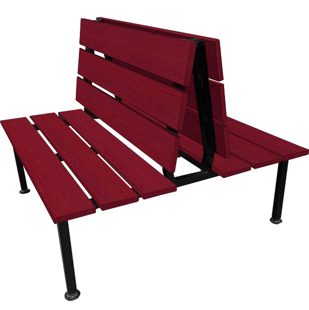 Cascade wood booth featuring rich mahogany finish and heavy-duty steel frame