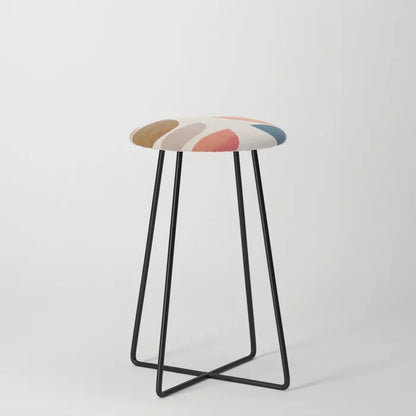 City Art Counter Stool with black steel legs – contemporary vegan leather stool ideal for hotels, restaurant bars, and artistic cafés