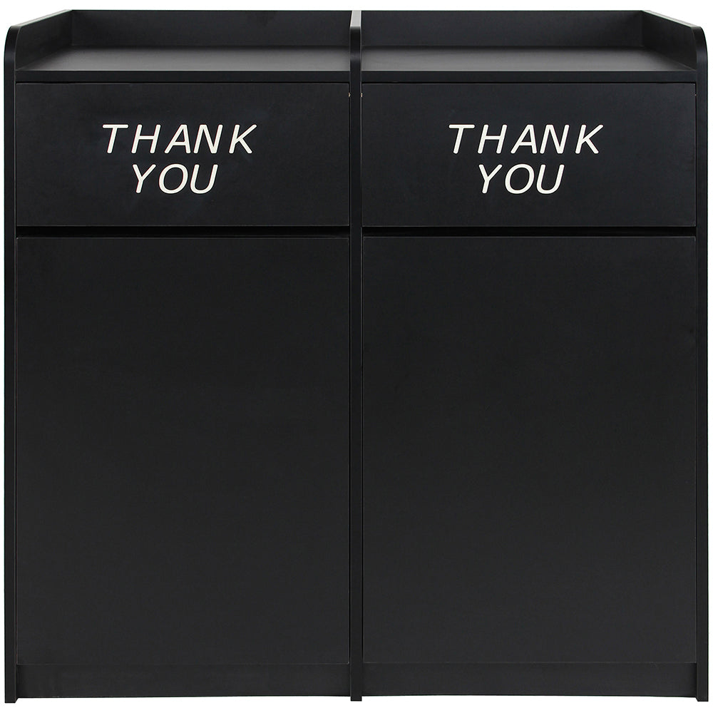 25-gallon-per-side commercial waste receptacle with modern laminate finish