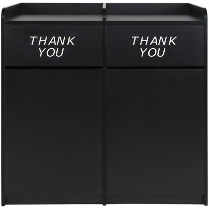 25-gallon-per-side commercial waste receptacle with modern laminate finish