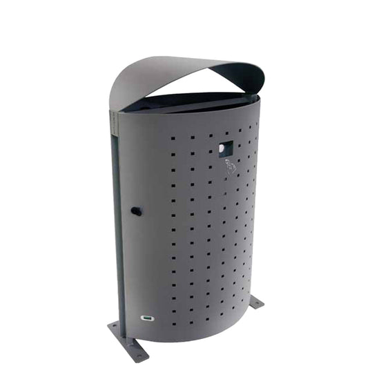 emu dara u694l 51 gallon steel outdoor litter bin with ashtray snuffer and bolt down design for public or hospitality areas