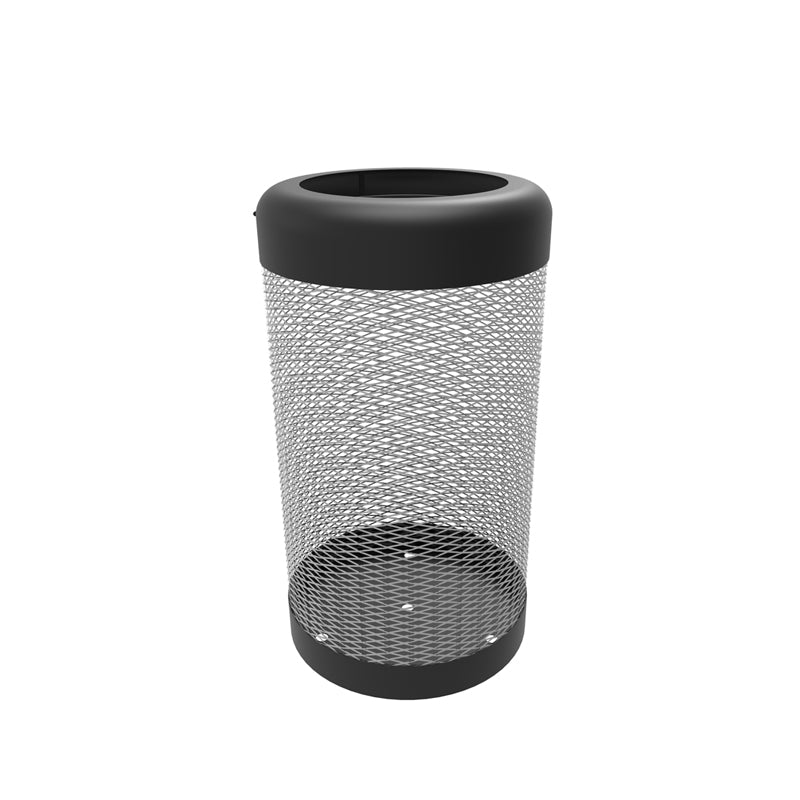 emu deployee u638 37 gallon outdoor litter bin steel bolt down design made in spain for parks restaurants and public spaces