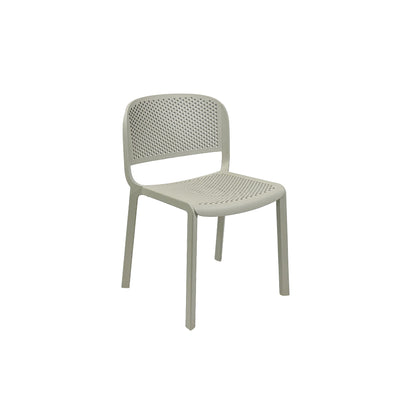 Emu Dome B9011 stackable polypropylene side chair in beige finish, offering a soft neutral tone for modern cafés, restaurants, and outdoor dining spaces.