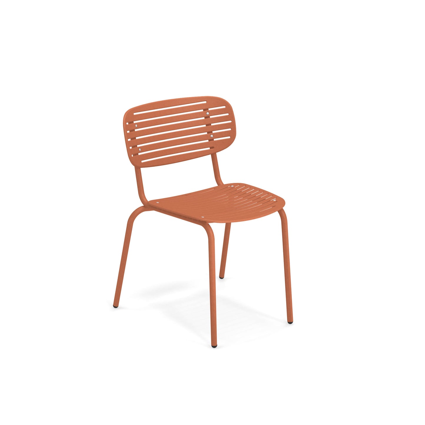 Emu Mom #639 maple red stacking chair for restaurants and patios, crafted from E-coated steel for long-lasting performance.