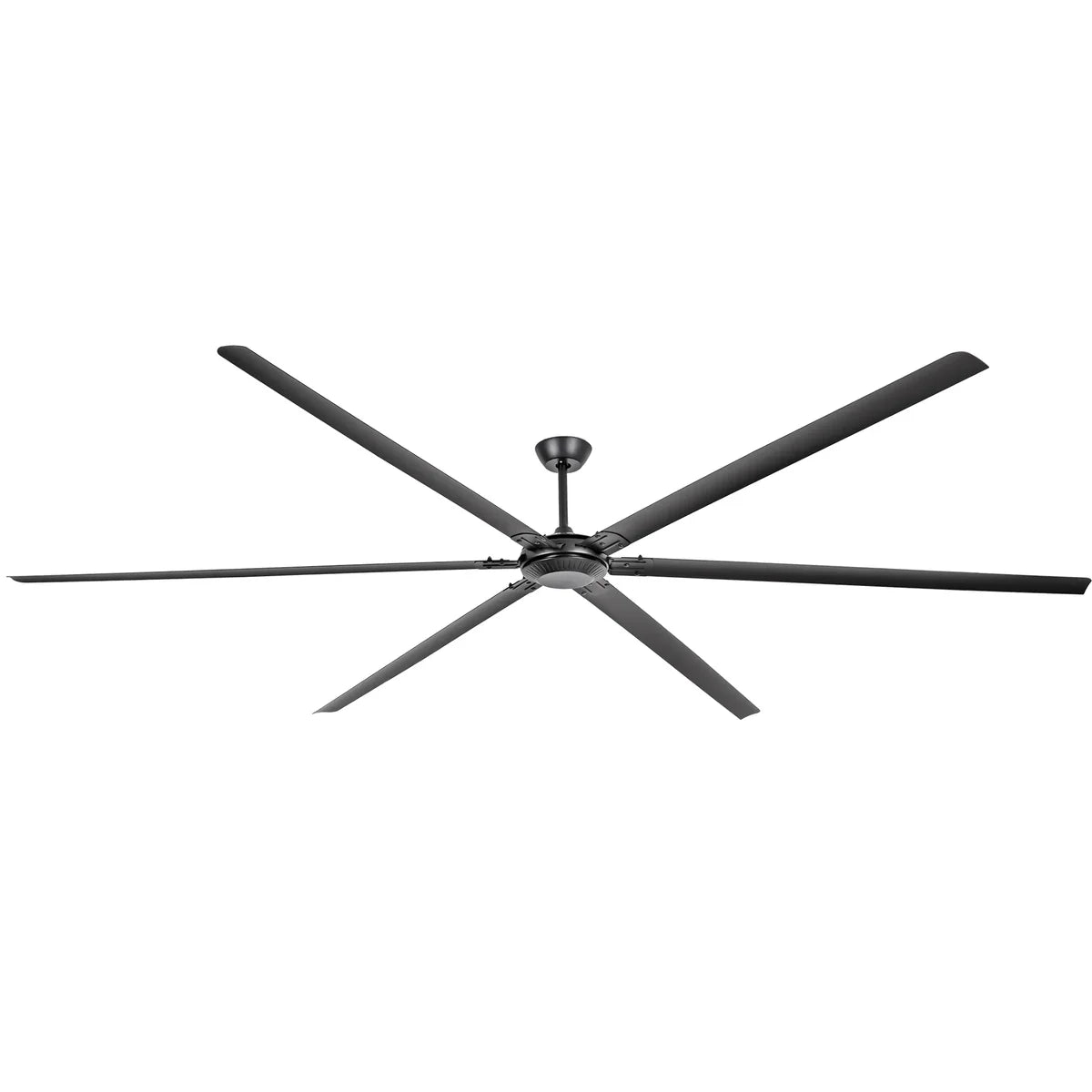 120-inch black industrial ceiling fan with six aluminum blades and remote control for restaurants, gyms, and commercial spaces