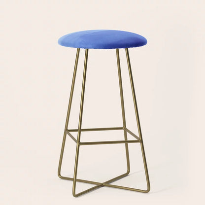 Hand Painted Navy Blue Aqua Watercolor Ombre Bar Stool by Pink Water with gold steel legs – artistic vegan leather seating ideal for hotel bars, restaurant counters, and modern cafés