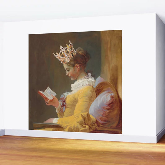 How to Be a Queen Wall Mural by Classy Socks installed in a modern restaurant or boutique hotel – 8-foot pop art mural with bold colors for hospitality interiors