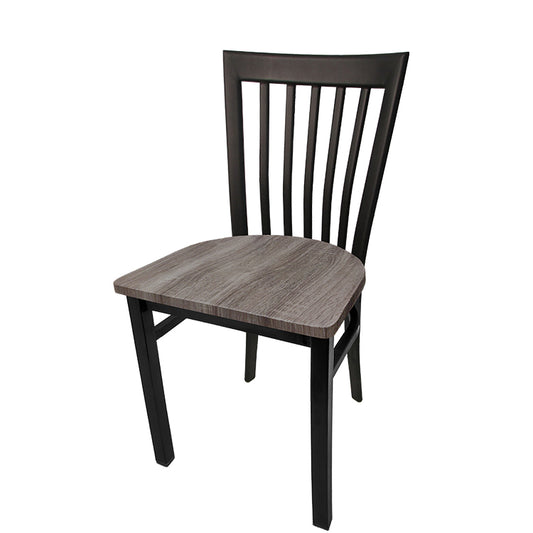 Jailhouse Metal Dining Chair with Black Powder Coat Finish and 1.2mm Steel Frame