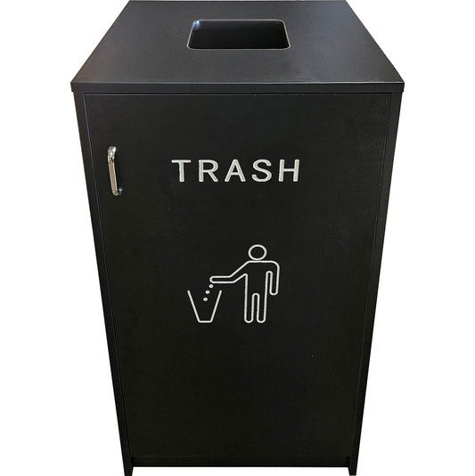 Trash receptacle for mixed waste designed to complement recycling stations