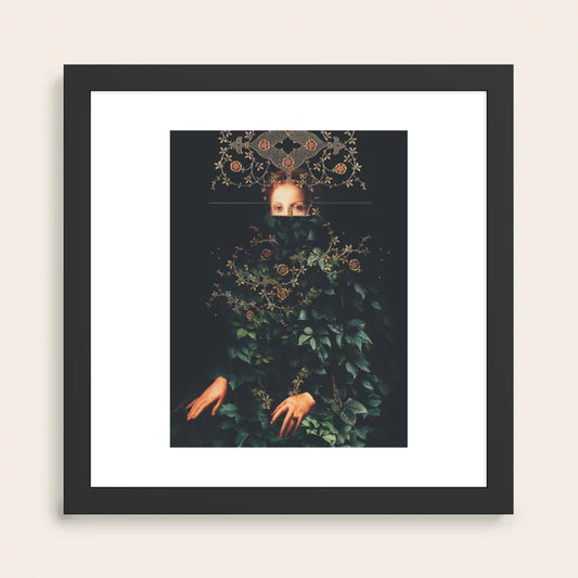 Patience II Art Print by Frank Moth in black hardwood frame, featuring surrealist composition and soft color gradients, perfect for contemporary interiors.