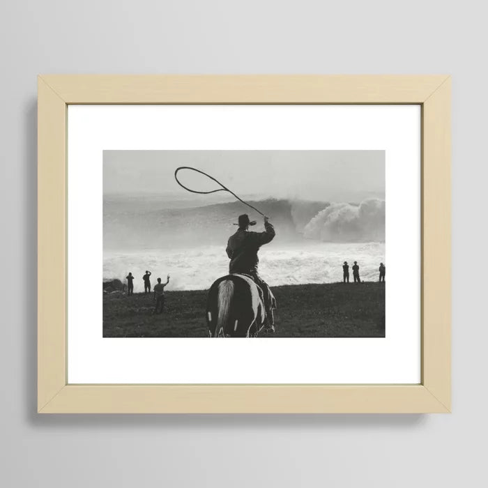 Rangler Art Print by Casey Hagerman in light maple frame highlighting natural wood grain and warm western tones.