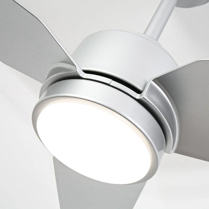 Close-up of a ceiling fan with light fixture on a white background