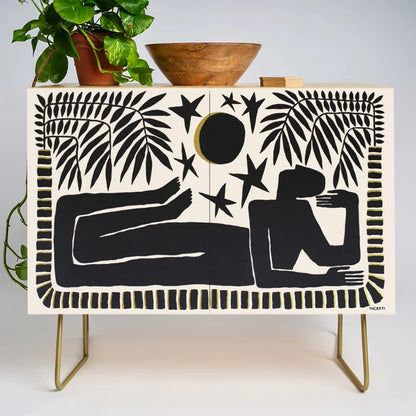 The Loneliness Condiment Bar by João Incerti with gold steel legs – vibrant emotional artwork on birch, perfect for hotel lobbies, restaurant lounges, and artistic cafés