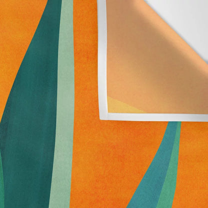 Detailed close-up of West Coast Sunset With Agave wall tapestry showing soft fabric texture and vivid color printing.